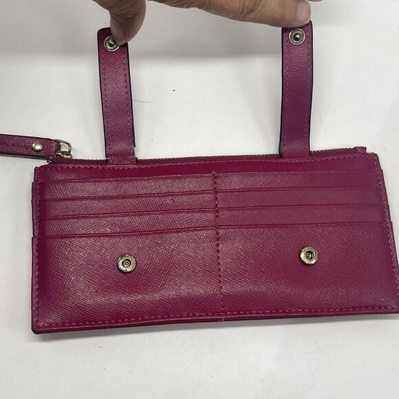 Neiman Marcus Fuschia Pebbled Leather Belt Wallet - Picture 6 of 8